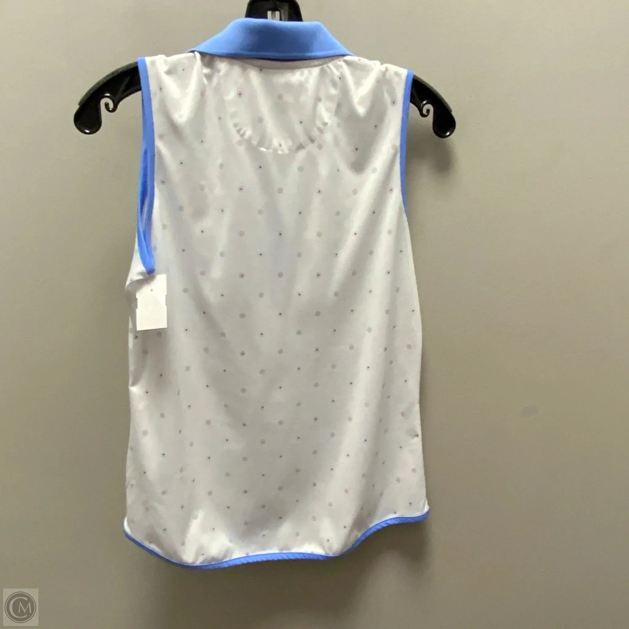 Athletic Top Short Sleeve By Greg Norman  In Blue & White, Size: M