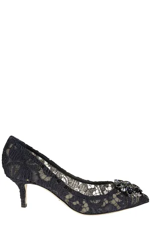 Dolce & Gabbana Taormina Lace Embellished Pumps