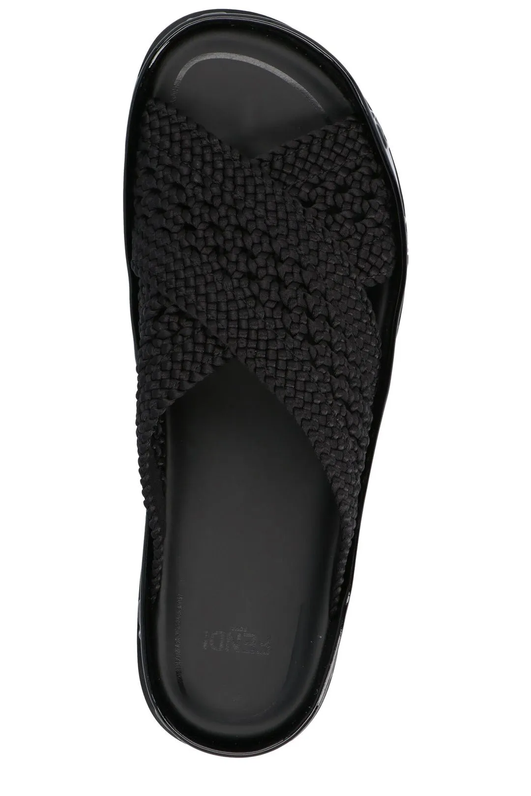 Fendi Reflection Woven Lace Slides