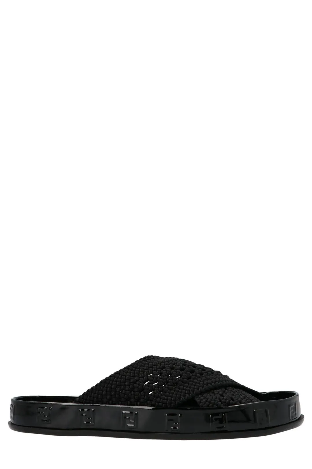 Fendi Reflection Woven Lace Slides