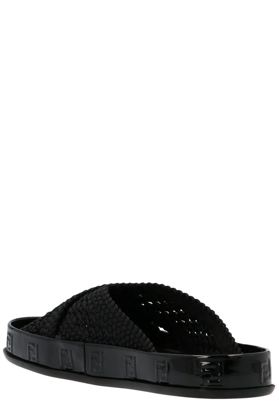Fendi Reflection Woven Lace Slides