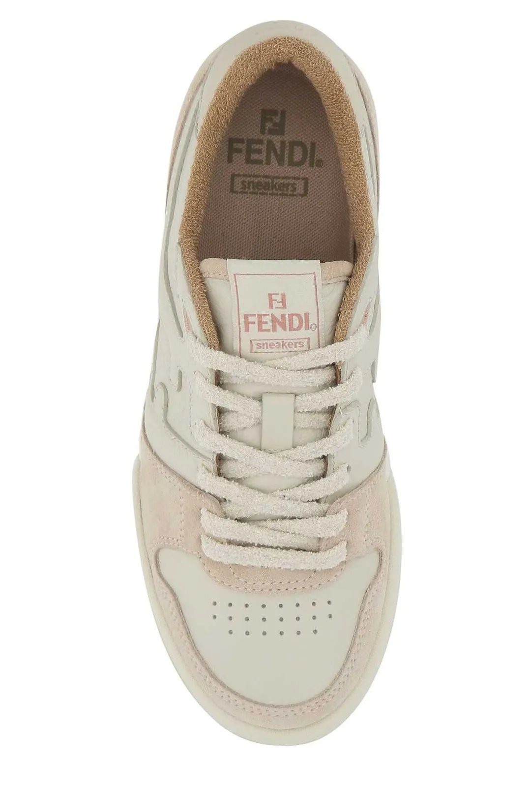Fendi Round Toe Lace-Up Sneakers