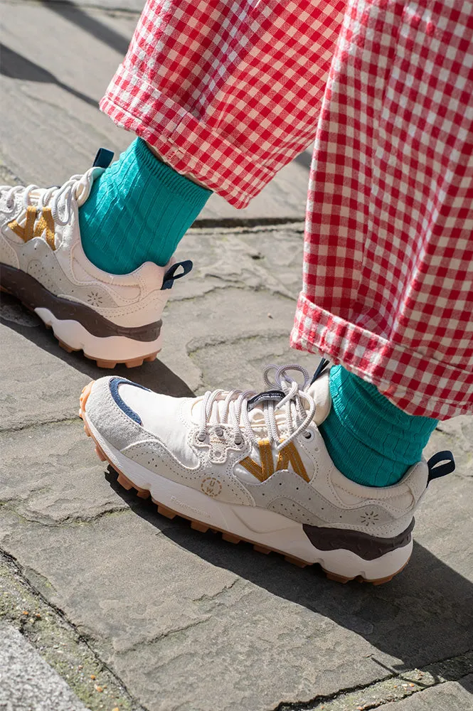 Flower Mountain Yamano 3 Suede/Nylon Ecru-Light Brown Trainers