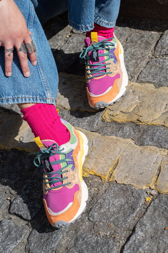 Flower Mountain Yamano 3 Suede/Nylon Orange Fuchsia Trainers