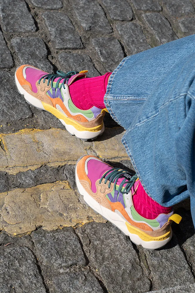 Flower Mountain Yamano 3 Suede/Nylon Orange Fuchsia Trainers