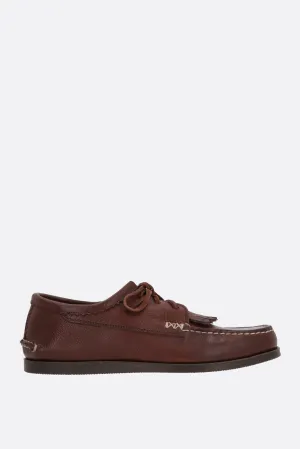Italian Blucher lace-up shoes in grainy leather