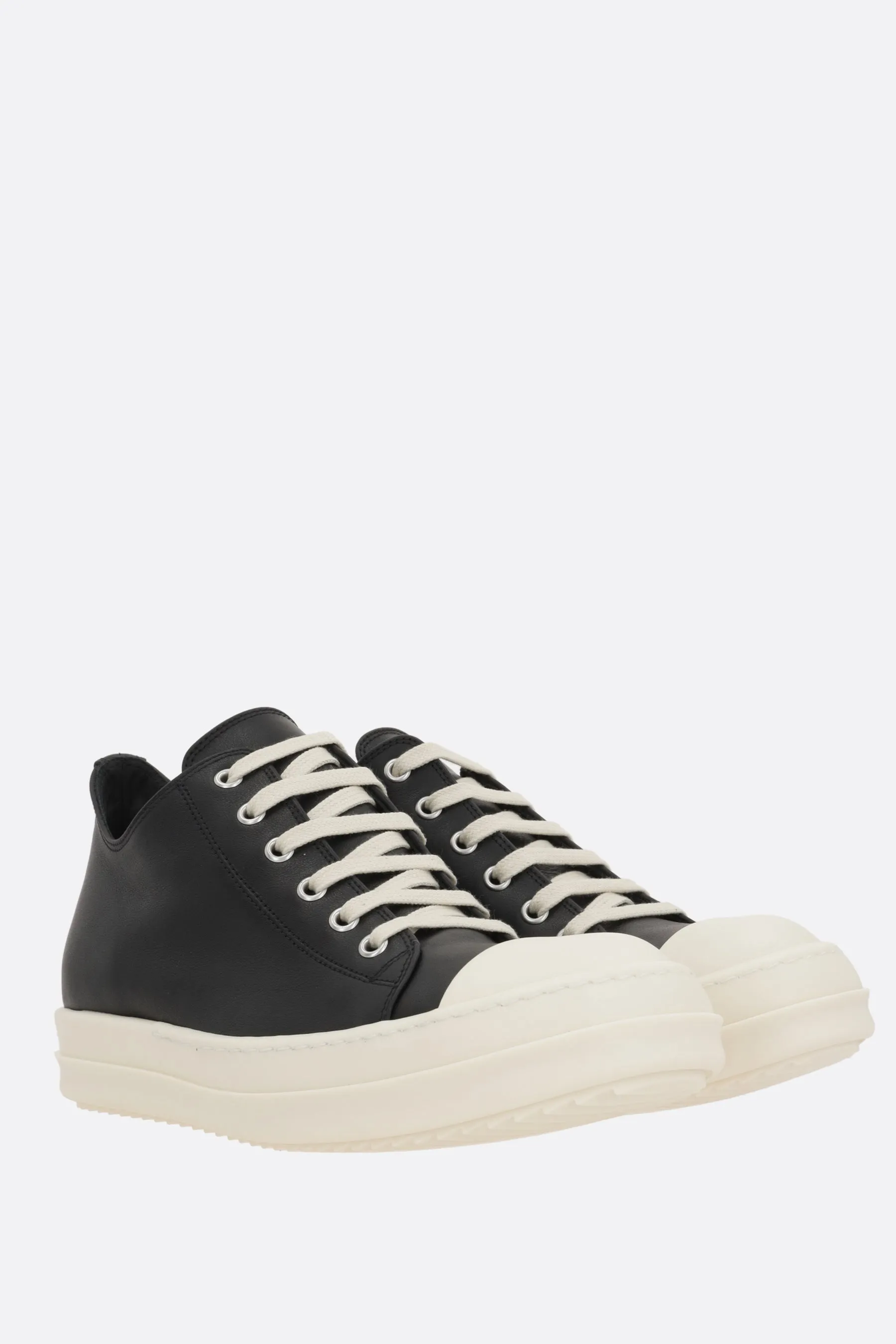 low-top sneakers in smooth leather