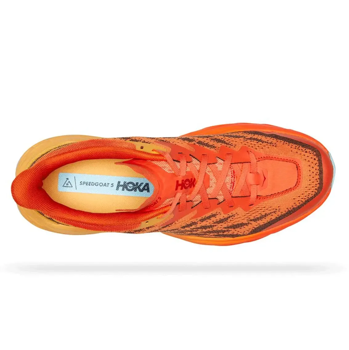 Mens HOKA Speedgoat 5 (Wide) - Puffin's Bill / Amber Yellow