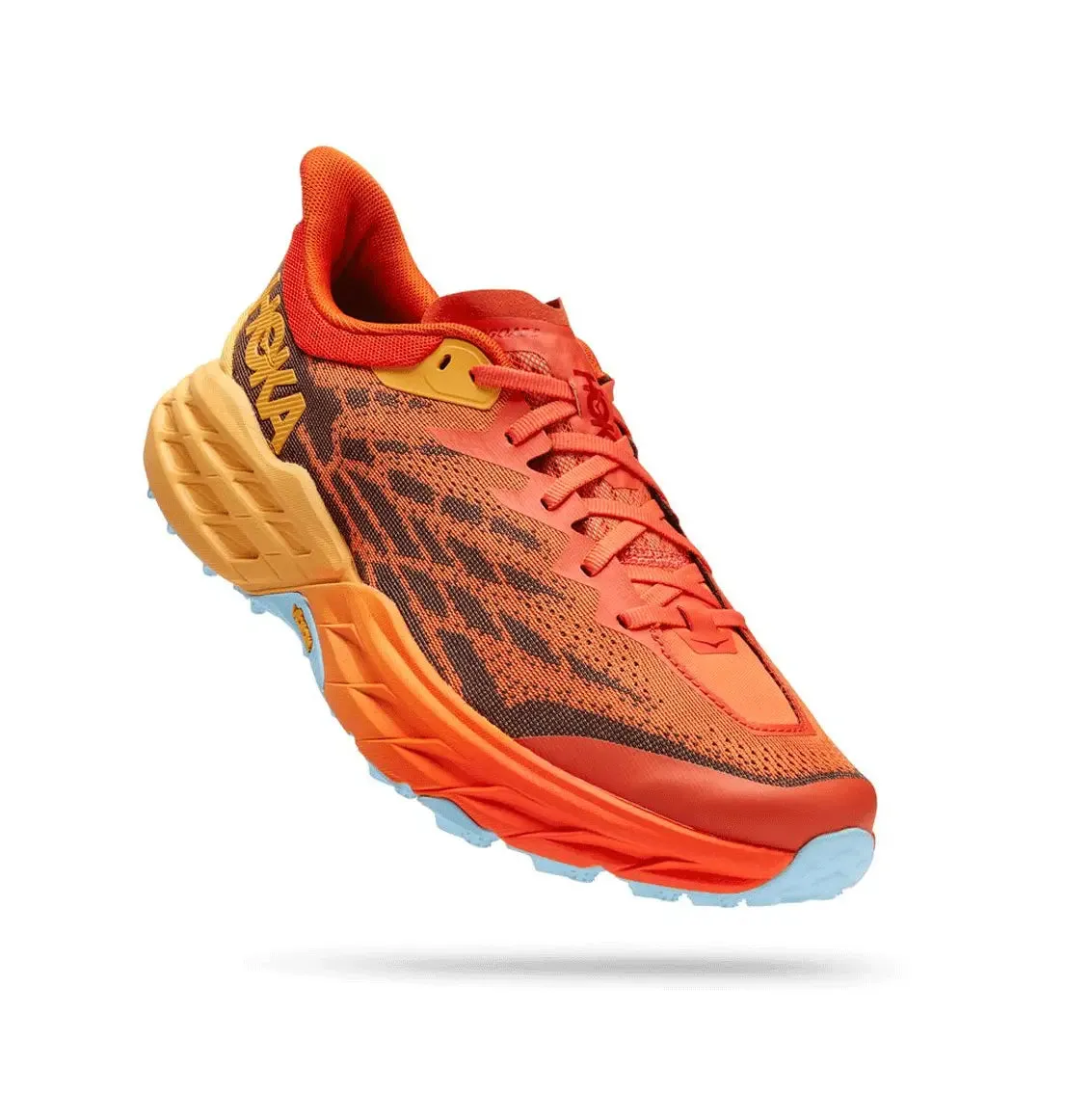 Mens HOKA Speedgoat 5 (Wide) - Puffin's Bill / Amber Yellow