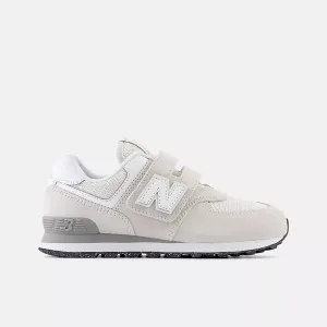 NEW BALANCE KID'S 574 HOOK N' LOOP GREY SHOES