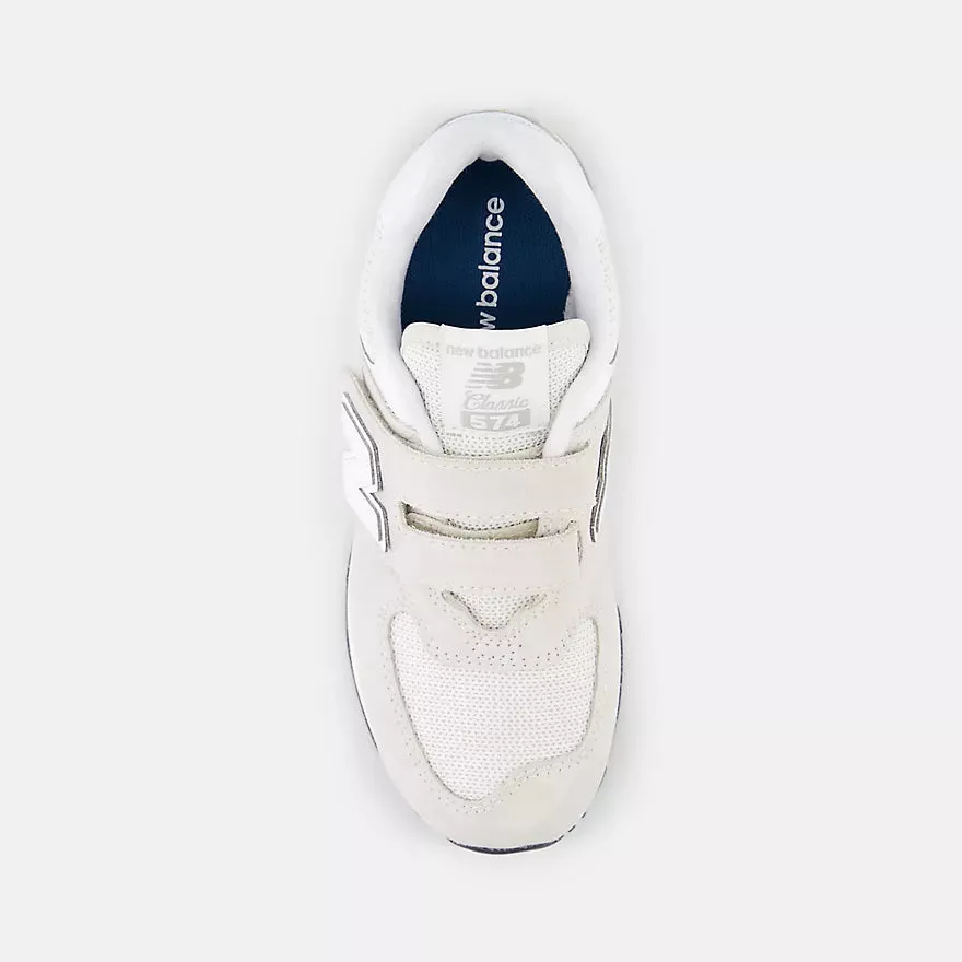 NEW BALANCE KID'S 574 HOOK N' LOOP GREY SHOES