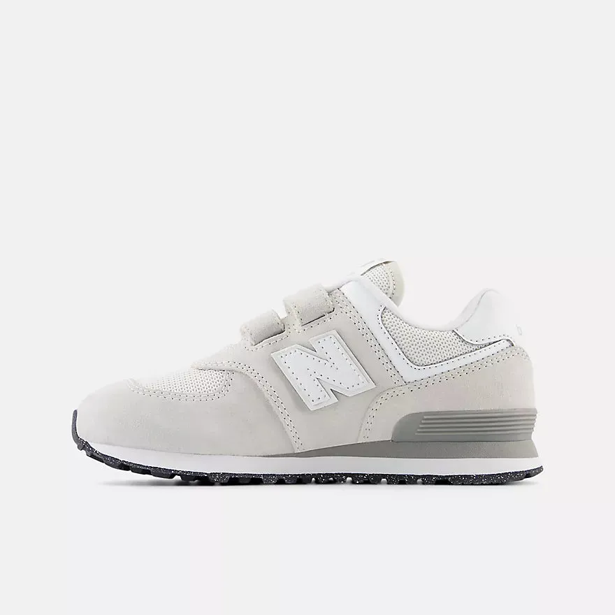 NEW BALANCE KID'S 574 HOOK N' LOOP GREY SHOES