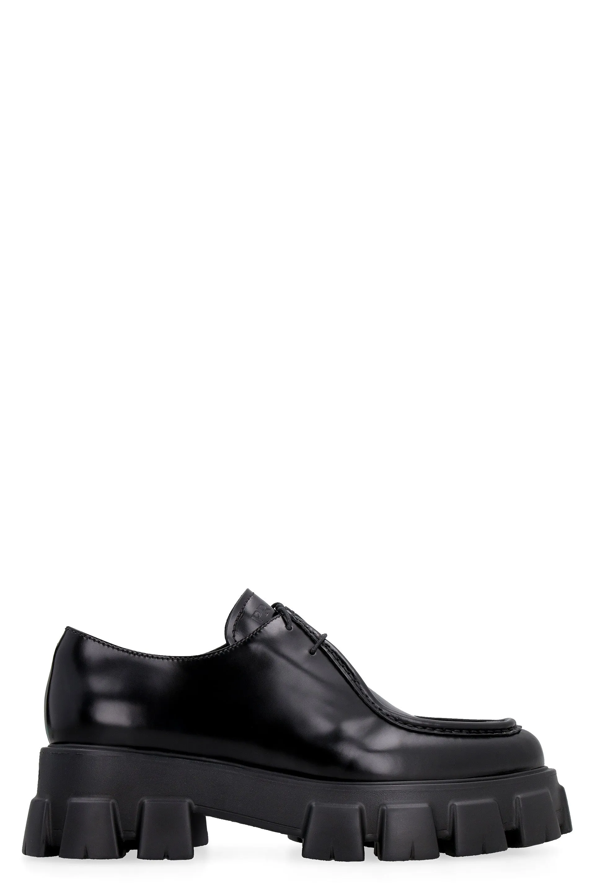 Prada Lug Sole Almond Toe Lace-Up Shoes