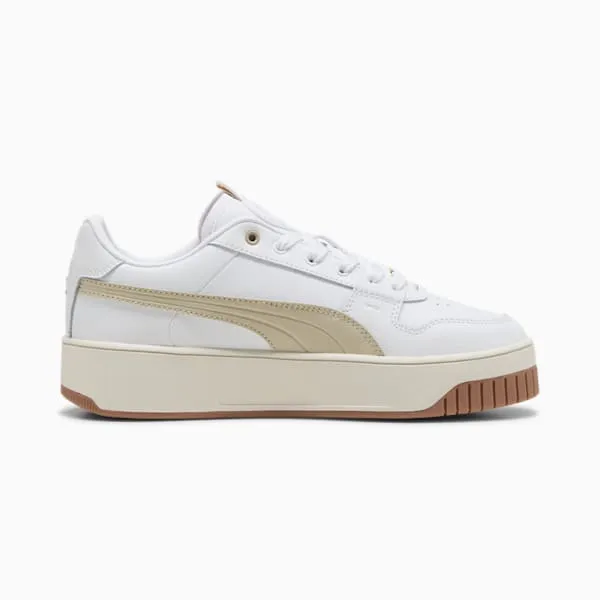 PUMA WOMEN'S CARINA LUX DUST/GOLD SNEAKER SHOES
