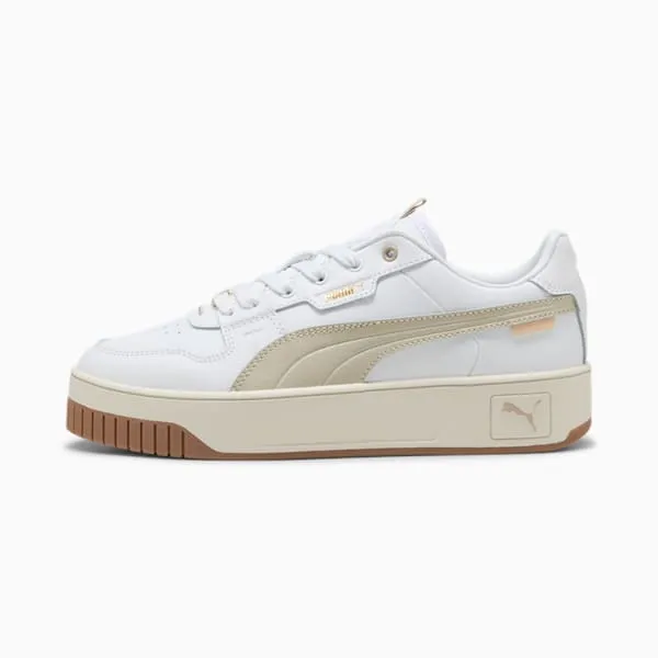 PUMA WOMEN'S CARINA LUX DUST/GOLD SNEAKER SHOES