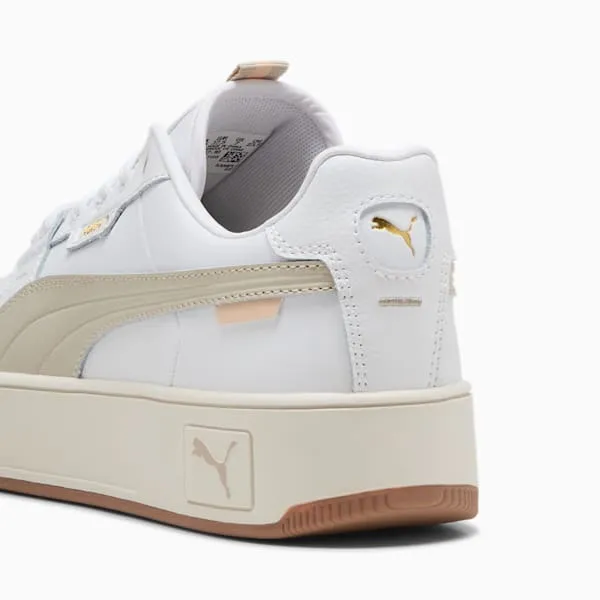 PUMA WOMEN'S CARINA LUX DUST/GOLD SNEAKER SHOES