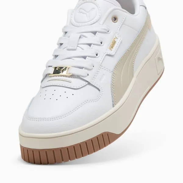 PUMA WOMEN'S CARINA LUX DUST/GOLD SNEAKER SHOES