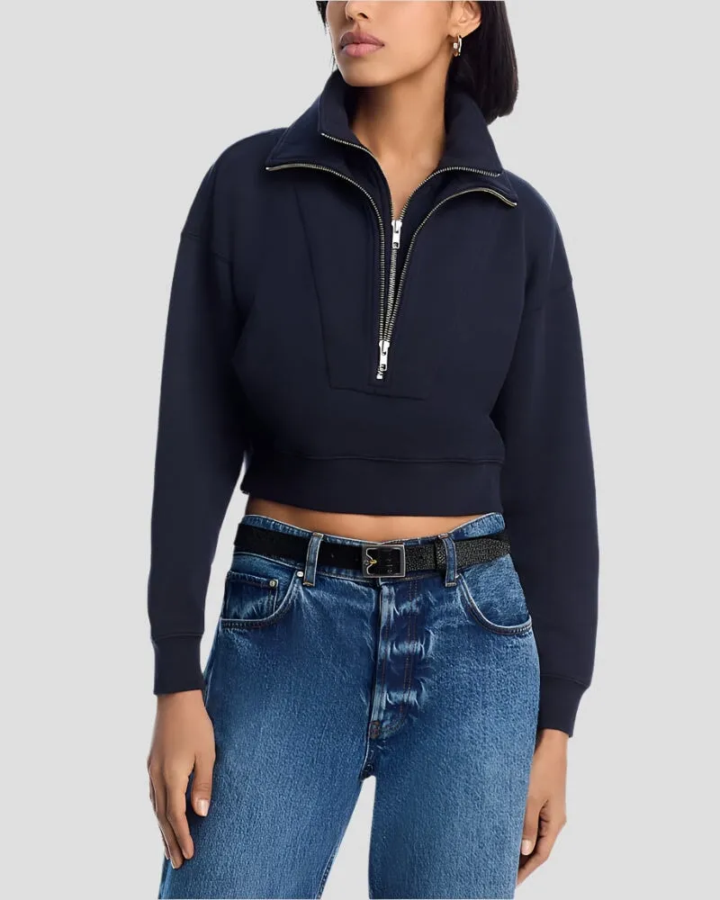 The Double Zip Sweatshirt Dark Navy