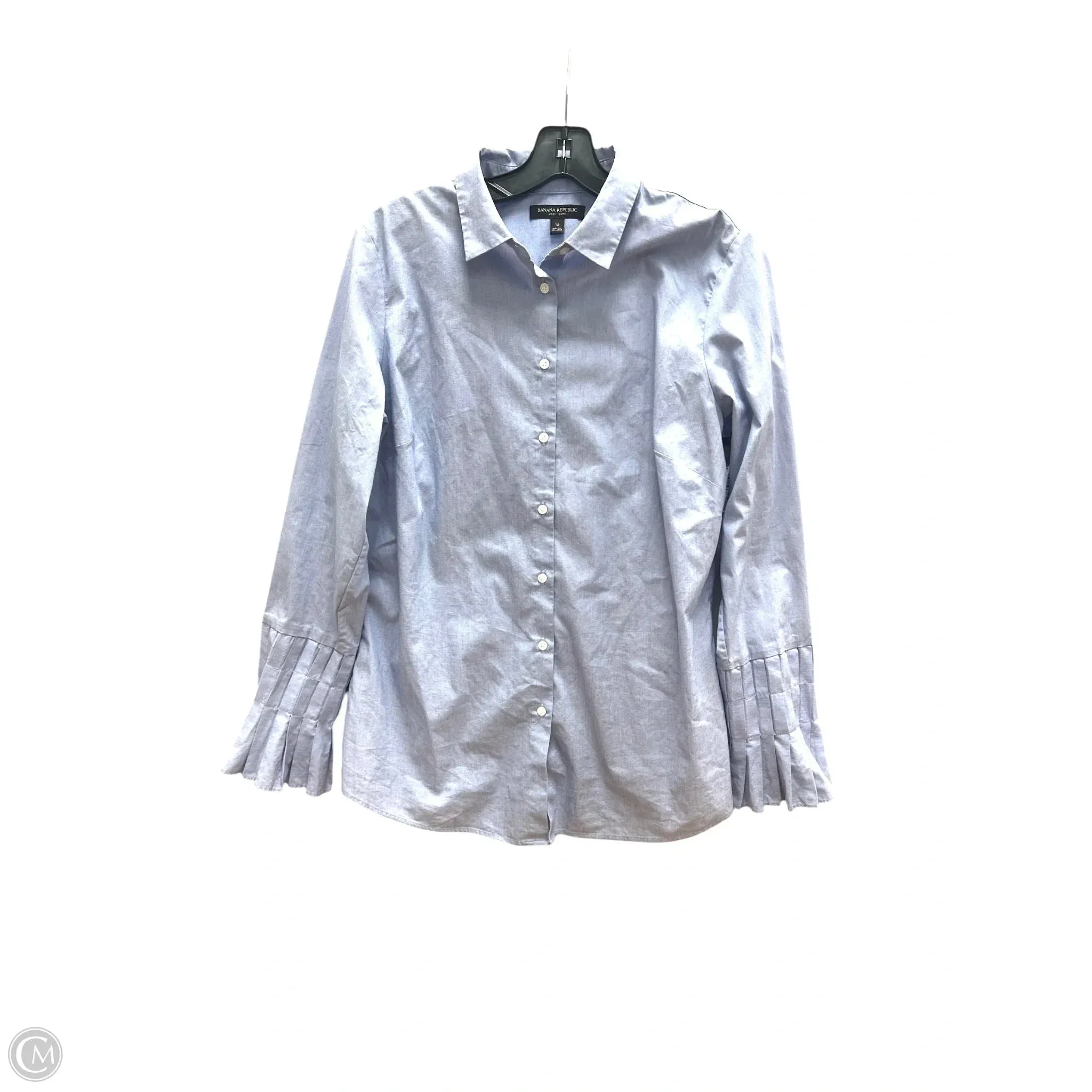 Top Long Sleeve By Banana Republic In Blue, Size: 12