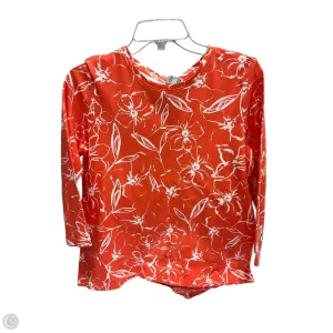 Top Long Sleeve By Kim Rogers In Orange, Size: M