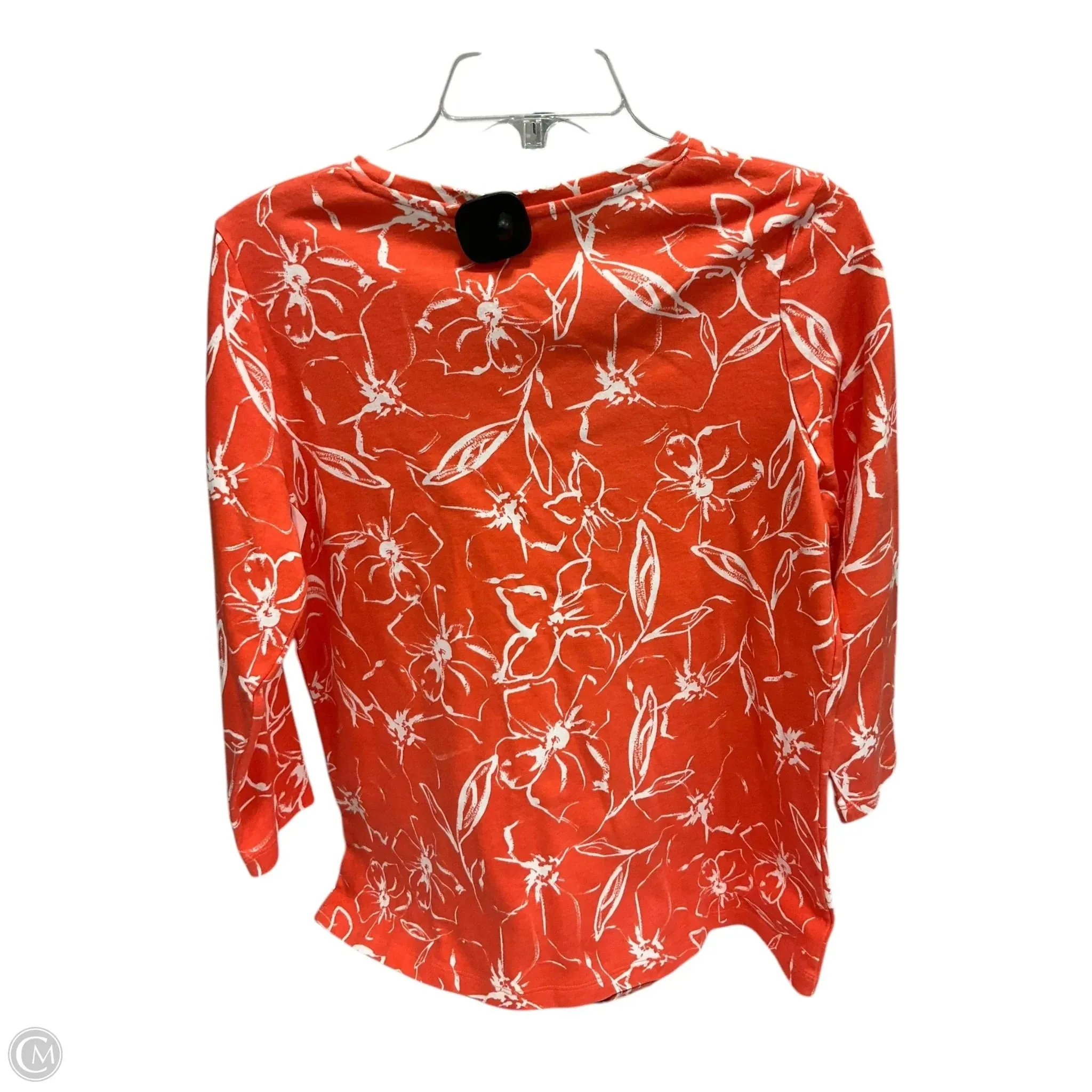 Top Long Sleeve By Kim Rogers In Orange, Size: M