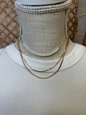 Trio Gold   Pearl Layered Necklace