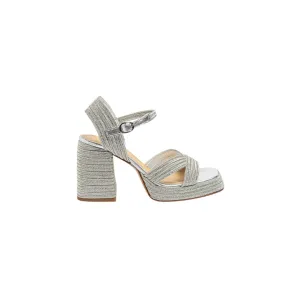 Valle Metallic Braided Platform Sandals Platino