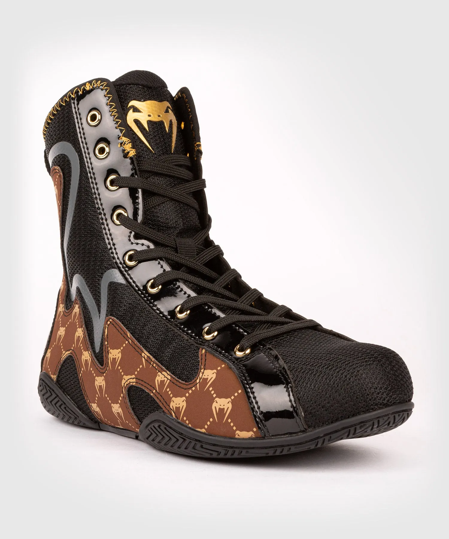 Venum Elite Evo Monogram Boxing Shoes – Black/Brown