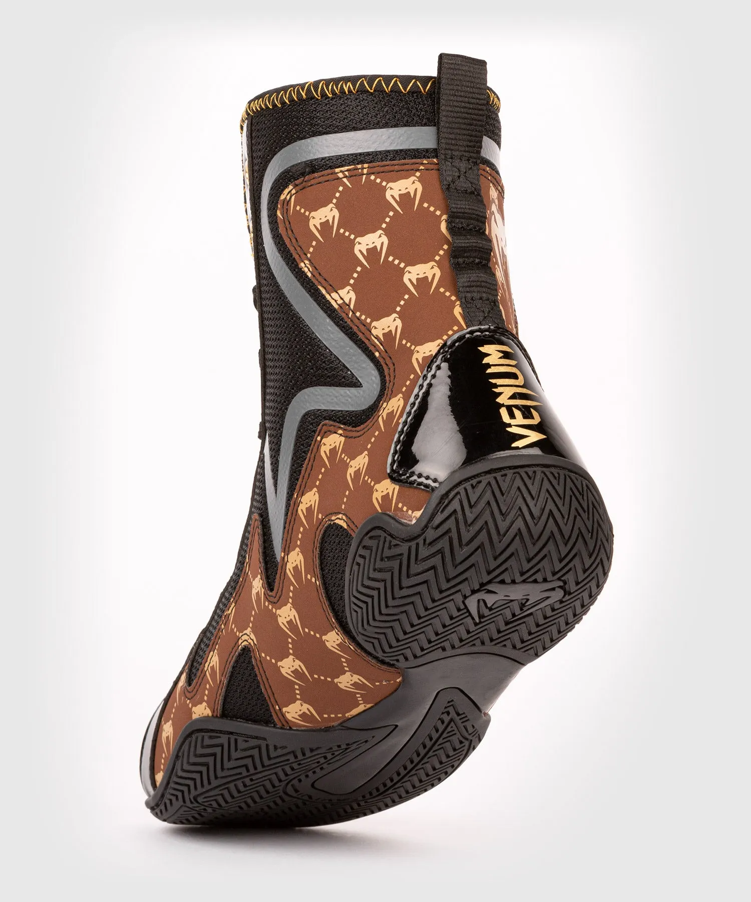 Venum Elite Evo Monogram Boxing Shoes – Black/Brown