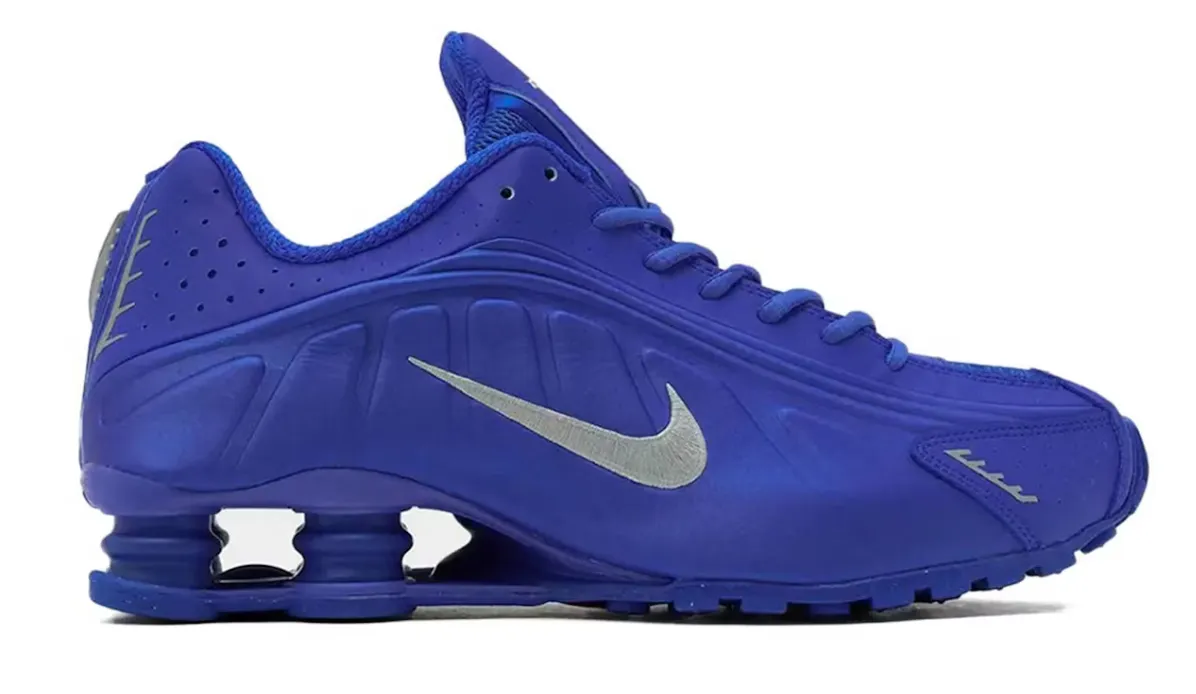 Womens Nike Shox R4 Racer Blue Metallic Silver