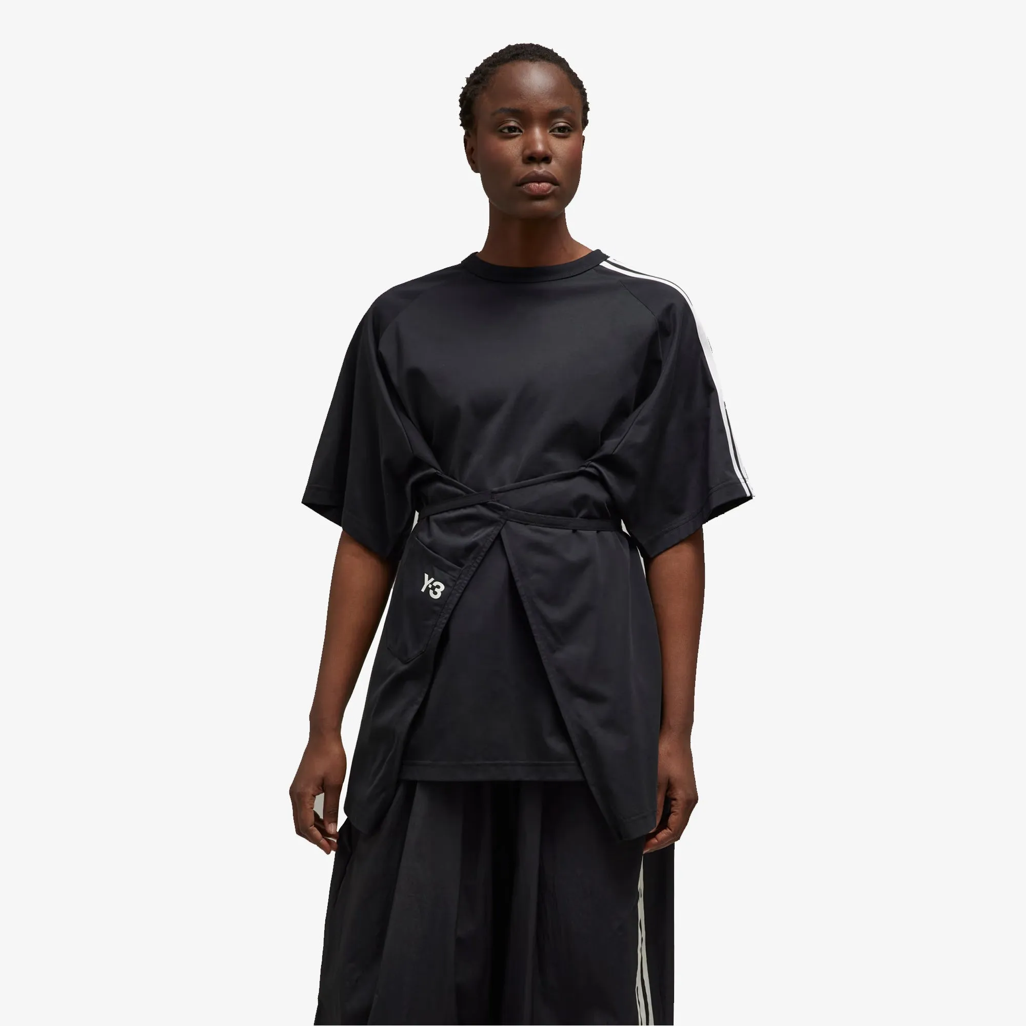 Y-3 | SAIL CLOSURE SHORT SLEEVE TEE  { BLACK