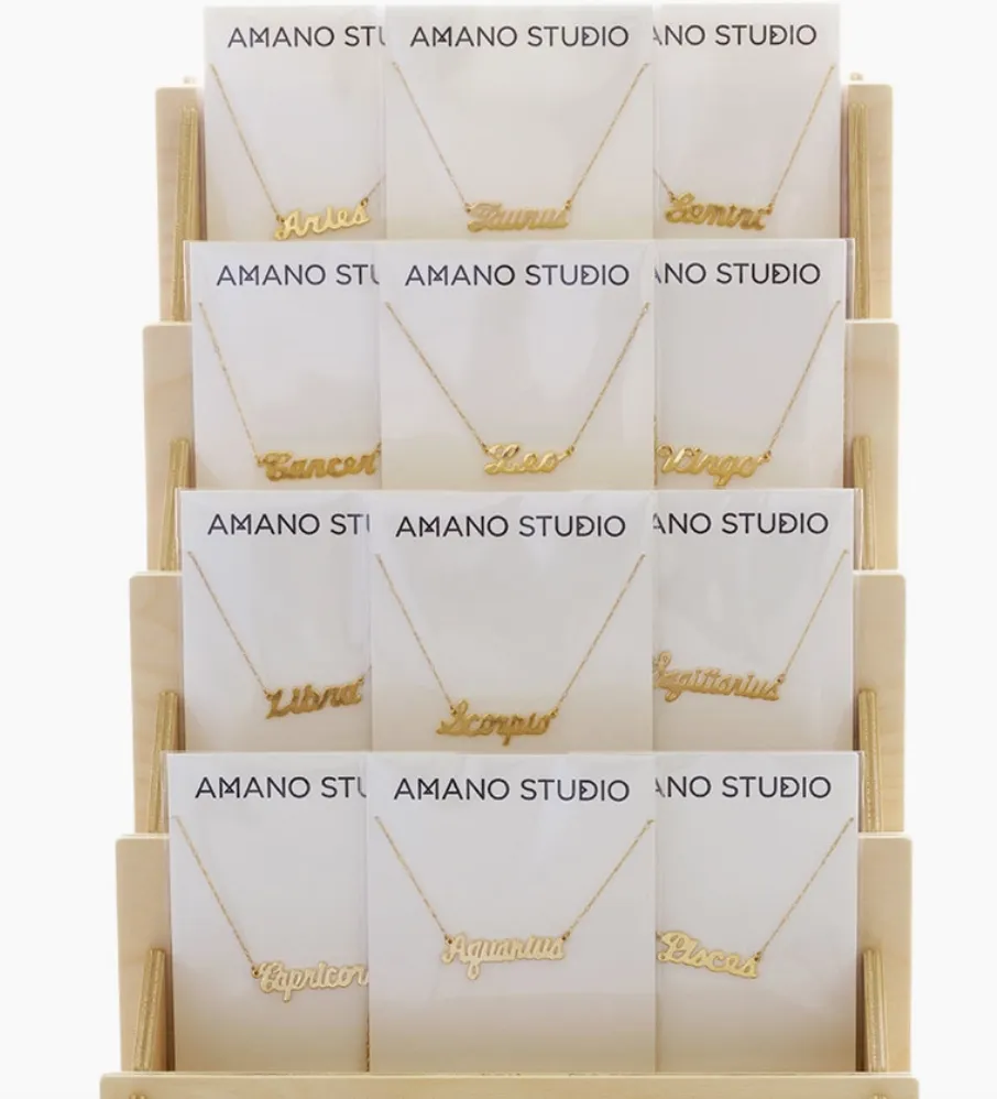 Zodiac Script Necklace