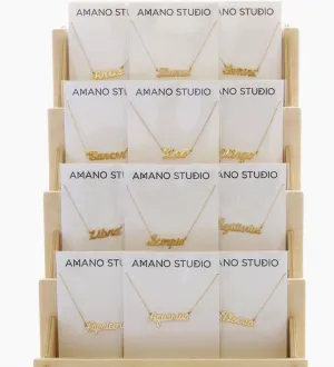 Zodiac Script Necklace
