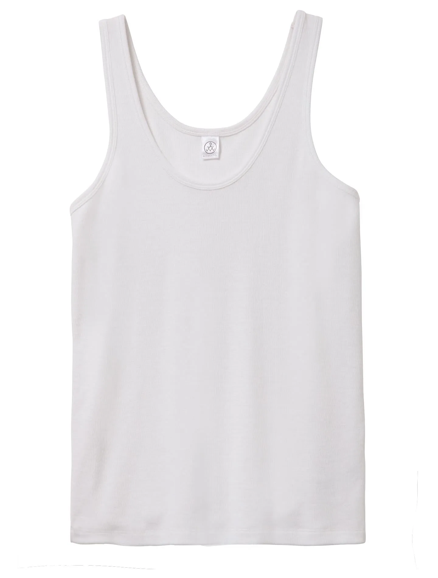 Zoe Slinky Rib Tank Top (White)