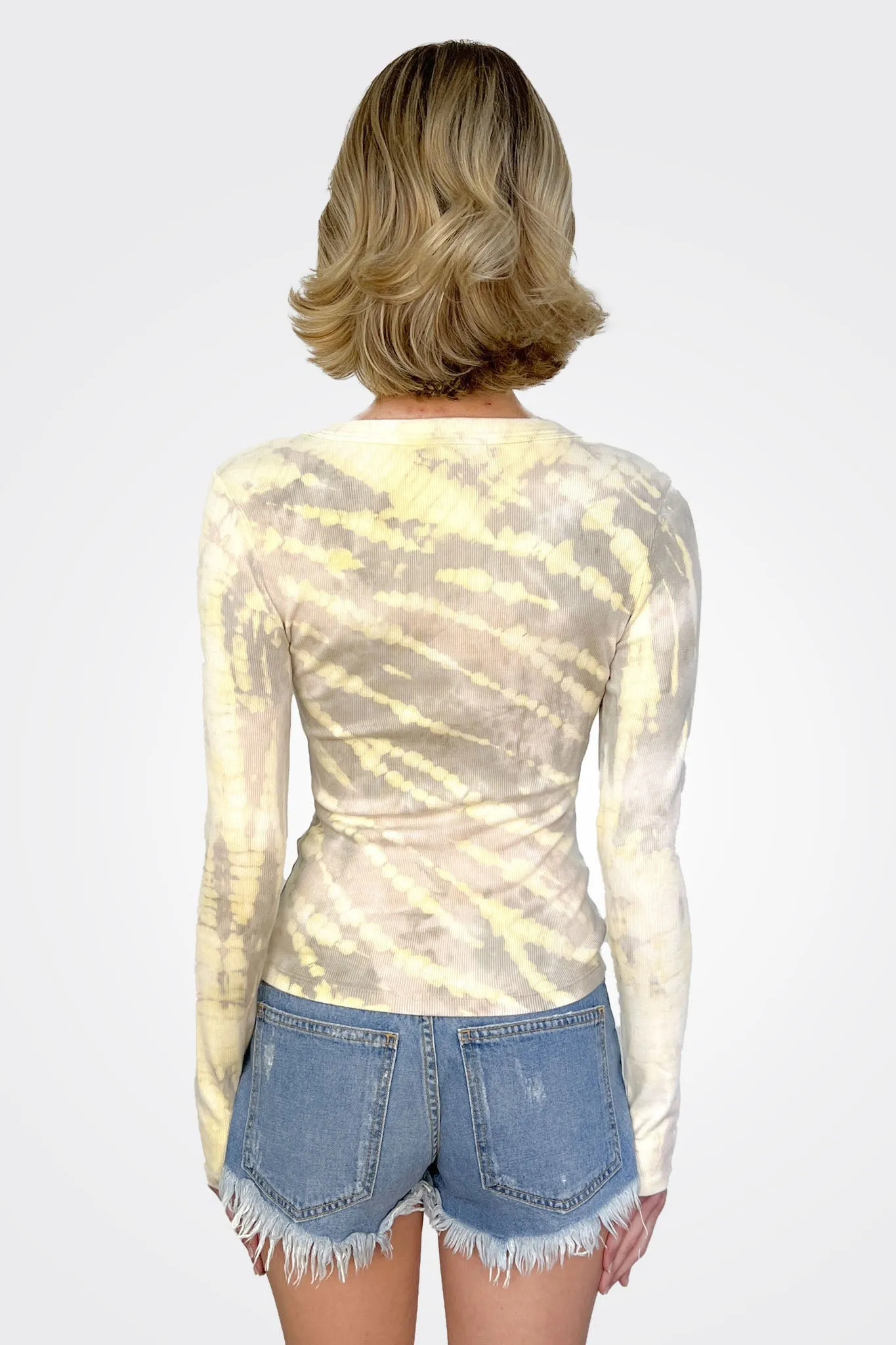 Zola Long Sleeve Ultra Rib Top - Champagne Combo